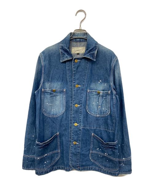 Schott（ショット）Schott (ショット) ペイント加工デニムカバーオール ブルー サイズ:Sの古着・服飾アイテム