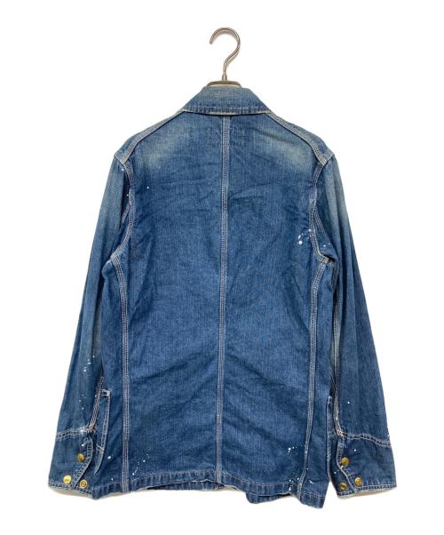 Schott（ショット）Schott (ショット) ペイント加工デニムカバーオール ブルー サイズ:Sの古着・服飾アイテム