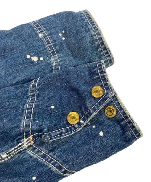 Schott（ショット）Schott (ショット) ペイント加工デニムカバーオール ブルー サイズ:Sの古着・服飾アイテム