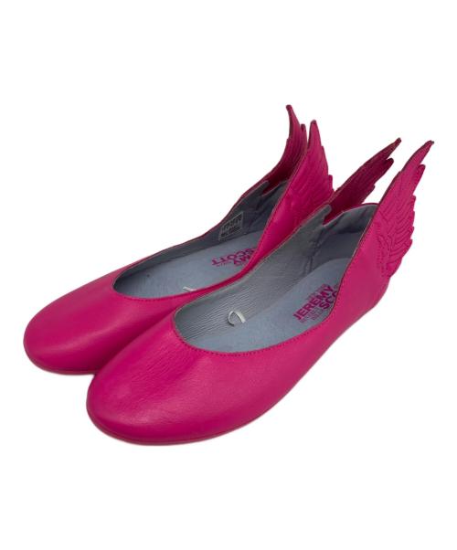 adidas（アディダス）adidas (アディダス) JEREMY SCOTT (ジェレミースコット) ウィングフラットシューズ ピンク サイズ:24.5の古着・服飾アイテム