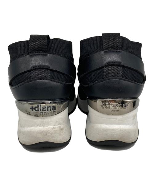 +DIANA（プラスダイアナ）+DIANA (プラスダイアナ) ハイカットスニーカー ブラック サイズ:22.5の古着・服飾アイテム
