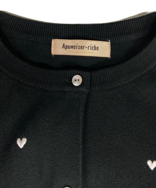 Apuweiser-riche（アプワイザーリッシェ）Apuweiser-riche (アプワイザーリッシェ) ハート刺繍カーデプルオーバー ブラック サイズ:2の古着・服飾アイテム
