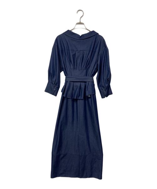 HER LIP TO（ハーリップトゥ）Her lip to (ハーリップトゥ) Belted Denim Effect Shirt Dress/デニムワンピース ネイビー サイズ:Sの古着・服飾アイテム