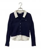 HER LIP TOハーリップトゥ）の古着「Layered Cable Knit Cardigan」｜ネイビー