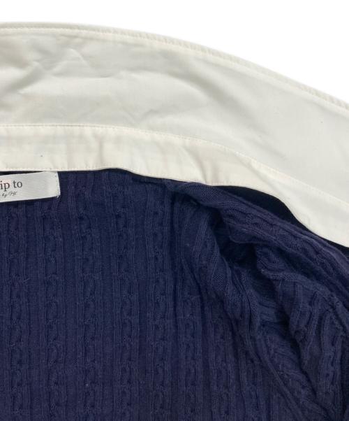 HER LIP TO（ハーリップトゥ）HER LIP TO (ハーリップトゥ) Layered Cable Knit Cardigan ネイビー サイズ:Fの古着・服飾アイテム