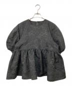 OHGAオオガ）の古着「フラワージャガードブラウス」｜ブラック