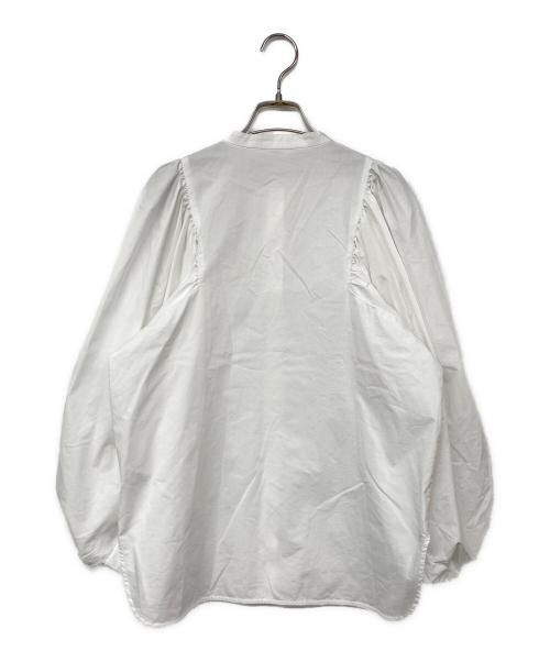 YORI（ヨリ）yori (ヨリ) リボンパフスリーブブラウス ホワイト サイズ:Fの古着・服飾アイテム