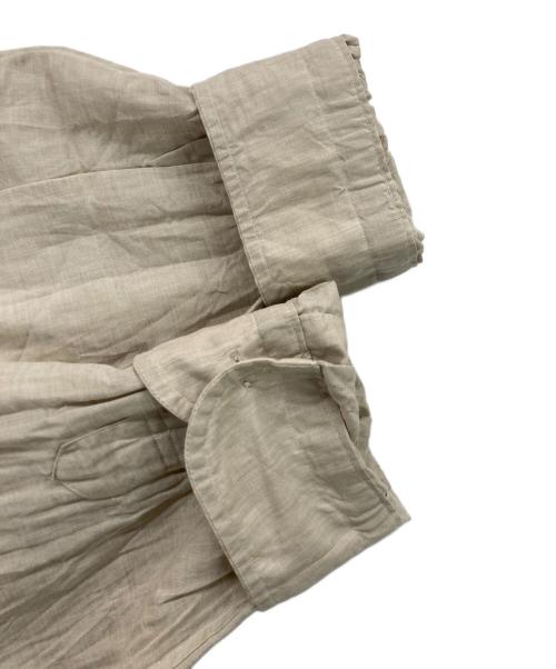 Porter Classic（ポータークラシック）Porter Classic (ポータークラシック) ROLL UP LINEN COTTON SHIRT/ロールアップリネンコットンシャツ ベージュ サイズ:Lの古着・服飾アイテム