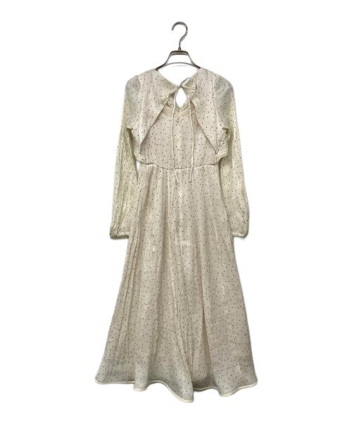 HER LIP TO（ハーリップトゥ）Her lip to (ハーリップトゥ) Moon Glow Dot Pleated Dress/ワンピース ベージュ サイズ:Sの古着・服飾アイテム