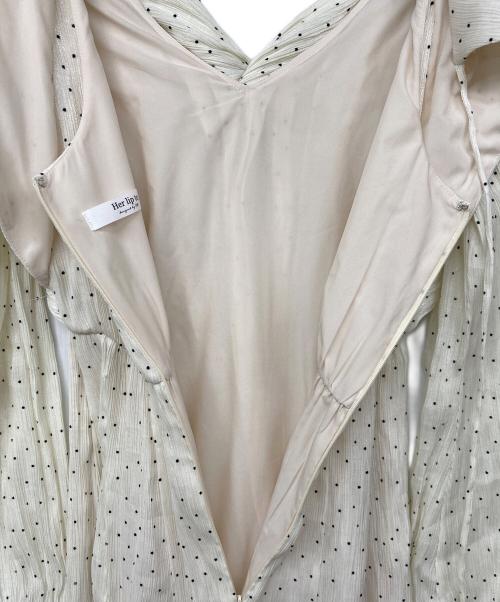 HER LIP TO（ハーリップトゥ）Her lip to (ハーリップトゥ) Moon Glow Dot Pleated Dress/ワンピース ベージュ サイズ:Sの古着・服飾アイテム