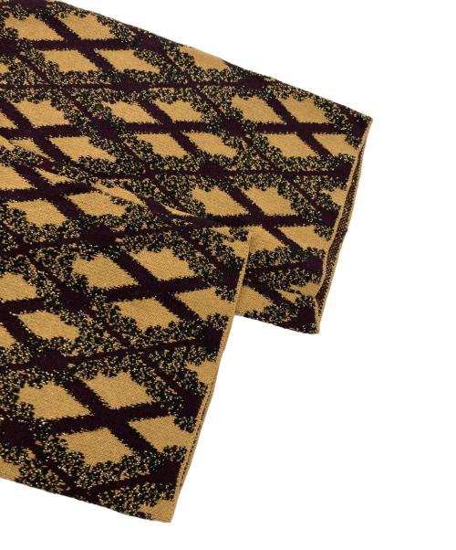 DRIES VAN NOTEN（ドリスヴァンノッテン）DRIES VAN NOTEN (ドリスヴァンノッテン) アーガイルラメニットパンツ ブラック×ベージュ サイズ:XSの古着・服飾アイテム