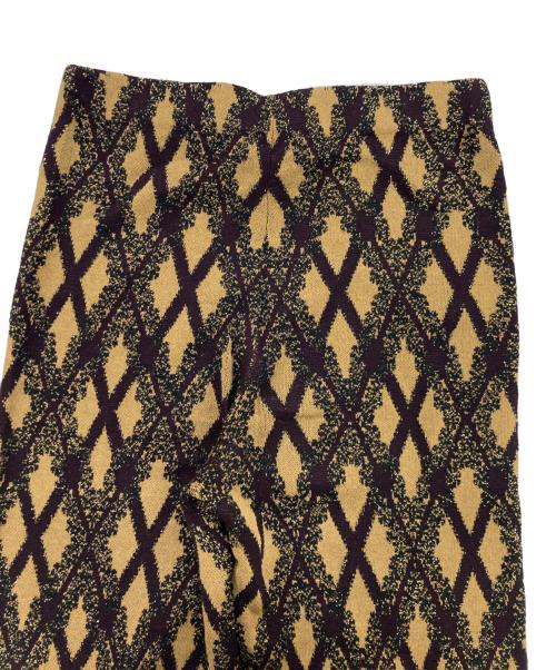 DRIES VAN NOTEN（ドリスヴァンノッテン）DRIES VAN NOTEN (ドリスヴァンノッテン) アーガイルラメニットパンツ ブラック×ベージュ サイズ:XSの古着・服飾アイテム