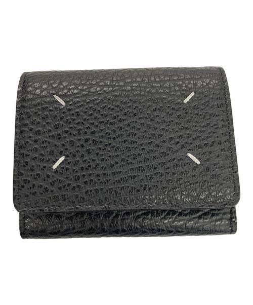 Maison Margiela（メゾンマルジェラ）Maison Margiela (メゾンマルジェラ) グレインレザースリーフォールドウォレット ブラックの古着・服飾アイテム