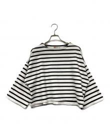 Traditional Weatherwear（トラディショナルウェザーウェア）の古着「LYNE WIDE SLEEVE/リン ワイドスリーブ/ボーダーカットソー」｜ホワイト