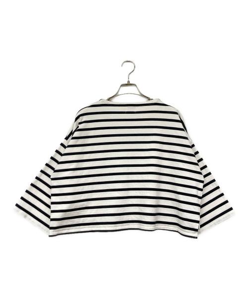 Traditional Weatherwear（トラディショナルウェザーウェア）Traditional Weatherwear (トラディショナルウェザーウェア) LYNE WIDE SLEEVE/リン ワイドスリーブ/ボーダーカットソー ホワイト サイズ:Sの古着・服飾アイテム