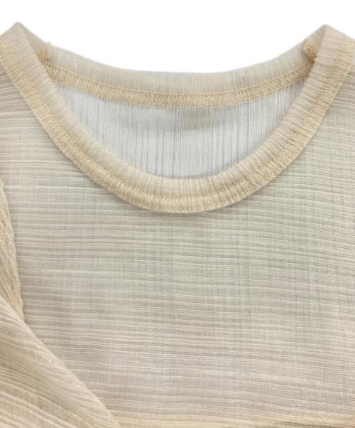 BALLSEY（ボールジィ）BALLSEY (ボールジィ) シャイニーテレコ フロントツイストプルオーバー ベージュ サイズ:Sの古着・服飾アイテム