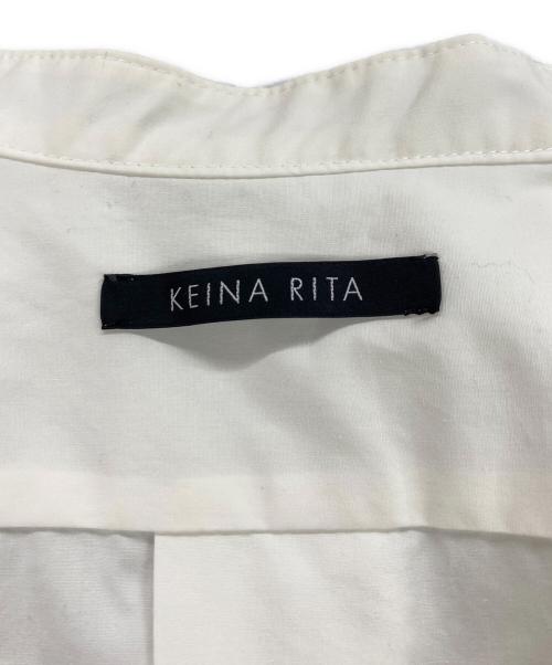 KEINA RITA（ケイナ リタ）keina rita (ケイナ リタ) Band Collar Shirt/バンドカラーシャツ ホワイト サイズ:38の古着・服飾アイテム