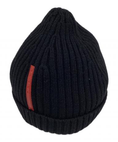 PRADA SPORTS 黒 ビーニー 赤ロゴ Prada Prada Sport 00s Beanie Wool Hat Red Label Logo | Grailed