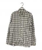 MARGARET HOWELLマーガレットハウエル）の古着「リネンチェックシャツ」｜ホワイト