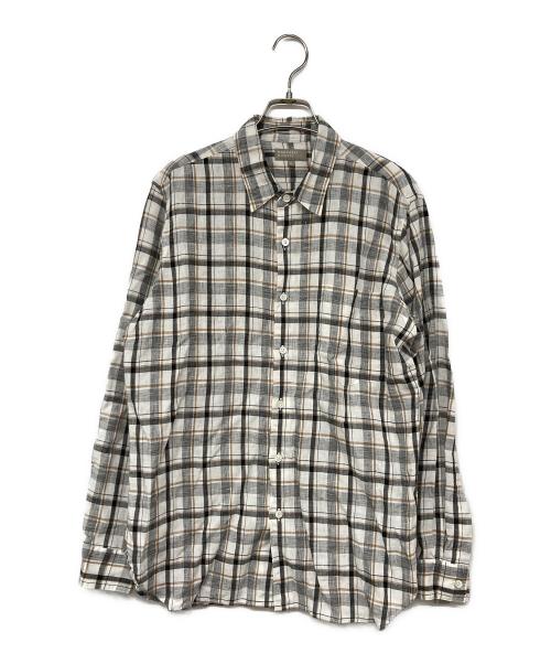 MARGARET HOWELL（マーガレットハウエル）MARGARET HOWELL (マーガレットハウエル) リネンチェックシャツ ホワイト サイズ:Mの古着・服飾アイテム