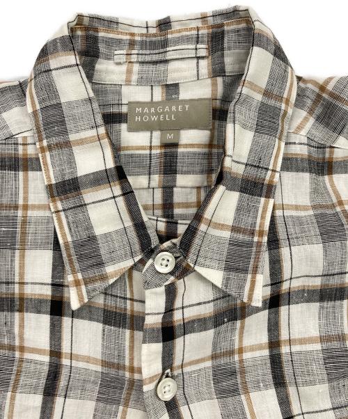 MARGARET HOWELL（マーガレットハウエル）MARGARET HOWELL (マーガレットハウエル) リネンチェックシャツ ホワイト サイズ:Mの古着・服飾アイテム