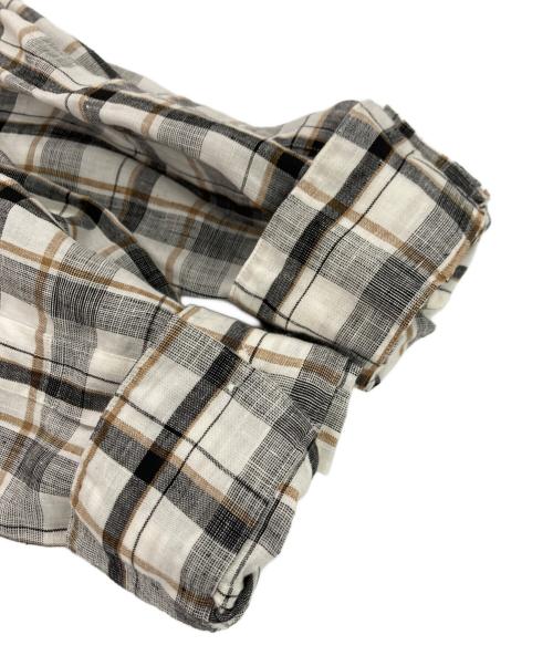 MARGARET HOWELL（マーガレットハウエル）MARGARET HOWELL (マーガレットハウエル) リネンチェックシャツ ホワイト サイズ:Mの古着・服飾アイテム