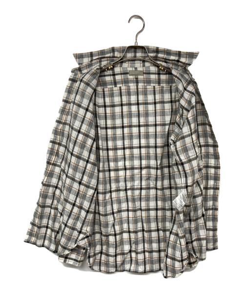 MARGARET HOWELL（マーガレットハウエル）MARGARET HOWELL (マーガレットハウエル) リネンチェックシャツ ホワイト サイズ:Mの古着・服飾アイテム