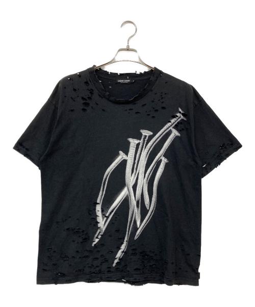 UNDERCOVER（アンダーカバー）UNDERCOVER (アンダーカバー) 釘クラッシュtシャツ ブラック サイズ:Sの古着・服飾アイテム