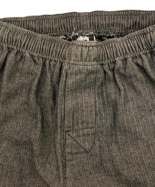 stussy（ステューシー）stussy (ステューシー) ヘリンボーンイージーパンツ ブラウン サイズ:Sの古着・服飾アイテム