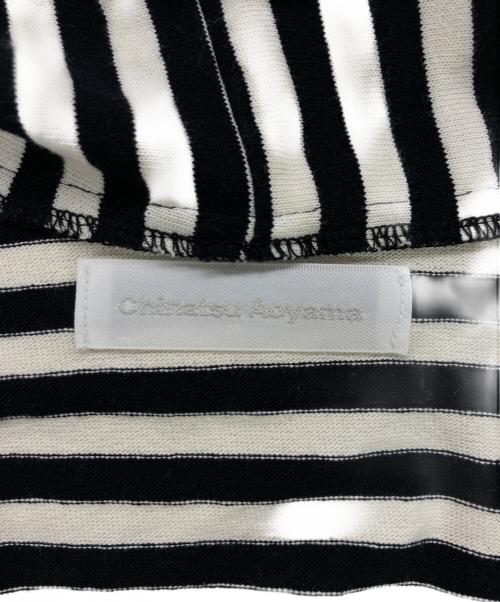 chinatsu aoyama（チナツ アオヤマ）chinatsu aoyama (チナツ アオヤマ) RE Border Zip Parka ホワイト×ブラック サイズ:Fの古着・服飾アイテム