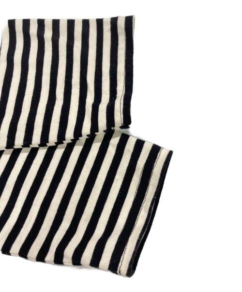 chinatsu aoyama（チナツ アオヤマ）chinatsu aoyama (チナツ アオヤマ) RE Border Zip Parka ホワイト×ブラック サイズ:Fの古着・服飾アイテム