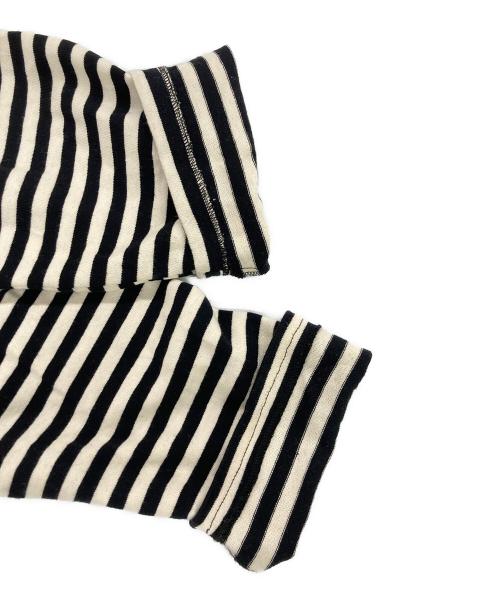 chinatsu aoyama（チナツ アオヤマ）chinatsu aoyama (チナツ アオヤマ) RE Border Zip Parka ホワイト×ブラック サイズ:Fの古着・服飾アイテム