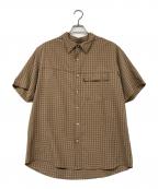 RuffHewnラフフューン）の古着「半袖チェックシャツ」｜ベージュ