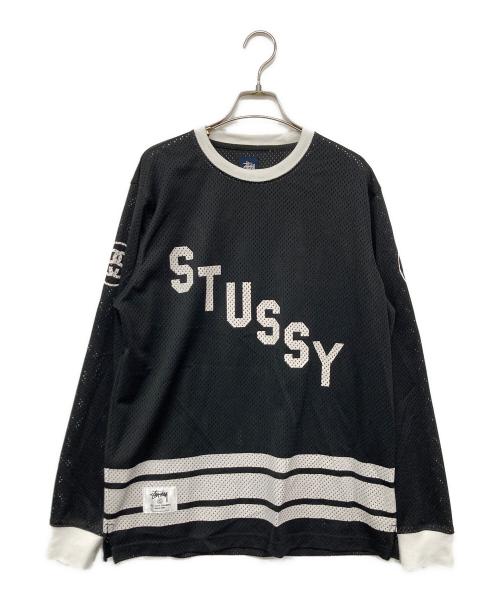 stussy（ステューシー）stussy (ステューシー) メッシュロゴL/STシャツ ブラック サイズ:Mの古着・服飾アイテム