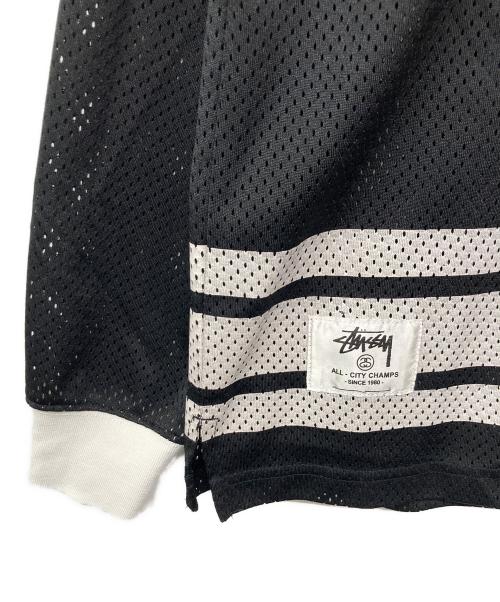 stussy（ステューシー）stussy (ステューシー) メッシュロゴL/STシャツ ブラック サイズ:Mの古着・服飾アイテム