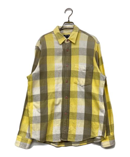 stussy（ステューシー）stussy (ステューシー) ネルチェックシャツ イエロー サイズ:Mの古着・服飾アイテム