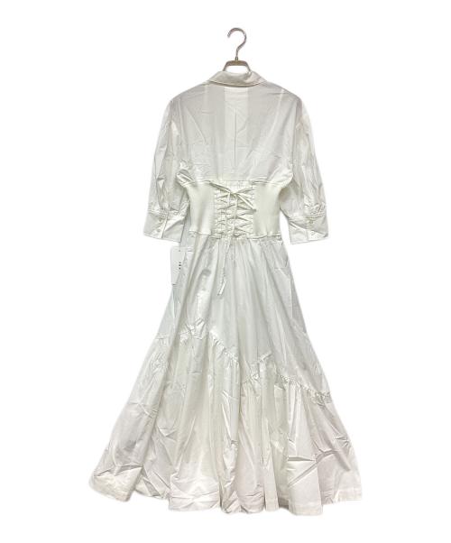 FRAY ID（フレイ アイディー）FRAY ID (フレイ アイディー) ランダムティアードシャツワンピース ホワイトの古着・服飾アイテム