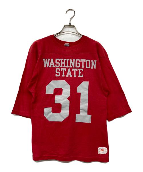 Champion（チャンピオン）Champion (チャンピオン) フットボールTシャツ レッド サイズ:Mの古着・服飾アイテム