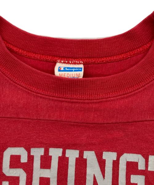 Champion（チャンピオン）Champion (チャンピオン) フットボールTシャツ レッド サイズ:Mの古着・服飾アイテム