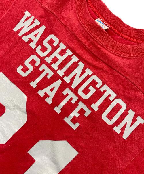 Champion（チャンピオン）Champion (チャンピオン) フットボールTシャツ レッド サイズ:Mの古着・服飾アイテム