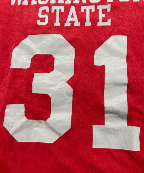 Champion（チャンピオン）Champion (チャンピオン) フットボールTシャツ レッド サイズ:Mの古着・服飾アイテム