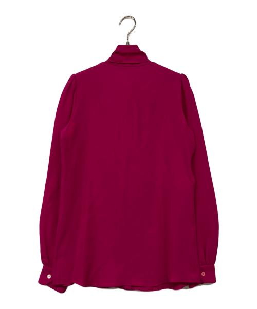 GUCCI（グッチ）GUCCI (グッチ) シルクボウタイブラウス パープル サイズ:40の古着・服飾アイテム