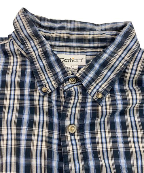 CarHartt（カーハート）CarHartt (カーハート) ボタンダウンチェックシャツ ブルー×グレー サイズ:3XLの古着・服飾アイテム