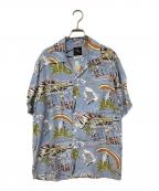 BEAUTY&YOUTH×KONABAY HAWAIIビューティーアンドユース×コナベイ ハワイ）の古着「【別注】＜KONABAY HAWAII （コナベイ ハワイ）＞ KAMEHAMEHA ALOHA/オープンカラーシャツ」｜スカイブルー