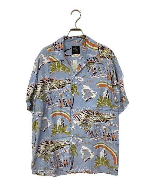 BEAUTY&YOUTH（ビューティーアンドユース）BEAUTY&YOUTH KONABAY HAWAII (コナベイ ハワイ) 【別注】＜KONABAY HAWAII （コナベイ ハワイ）＞ KAMEHAMEHA ALOHA/オープンカラーシャツ スカイブルー サイズ:Lの古着・服飾アイテム