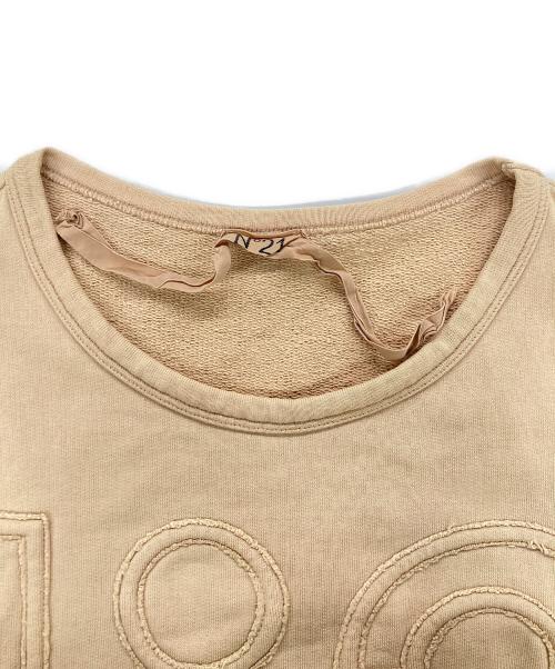 N°21（ヌメロヴェントゥーノ）N°21 (ヌメロヴェントゥーロ) 半袖スウェット ベージュ サイズ:42の古着・服飾アイテム