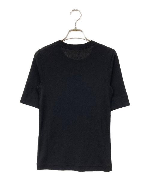 BEAUTY&YOUTH（ビューティーアンドユース）BEAUTY&YOUTH (ビューティーアンドユース) ポリエステルテレコ コンパクト ショートスリーブトップス ブラック サイズ:記載なしの古着・服飾アイテム