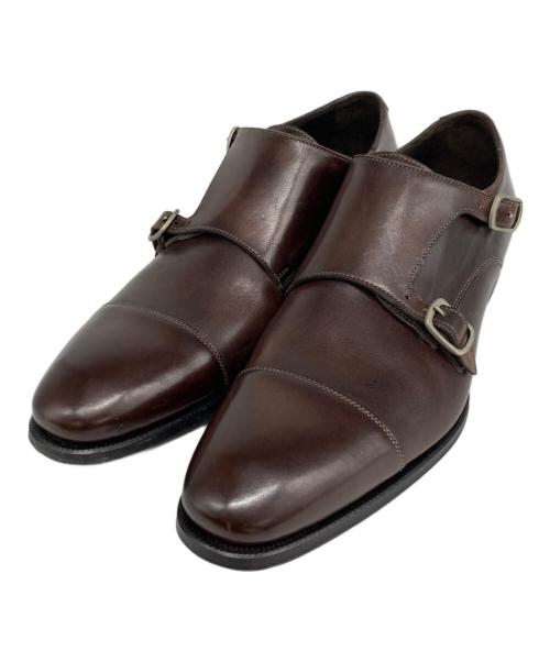 ISETAN MEN'S（イセタンメンズ）ISETAN MEN'S (イセタンメンズ) ダブルモンクストラップ ストレートチップ ブラウン サイズ:41の古着・服飾アイテム