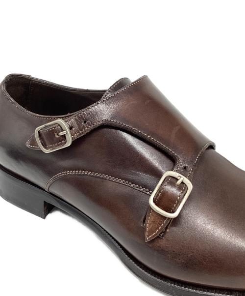 ISETAN MEN'S（イセタンメンズ）ISETAN MEN'S (イセタンメンズ) ダブルモンクストラップ ストレートチップ ブラウン サイズ:41の古着・服飾アイテム