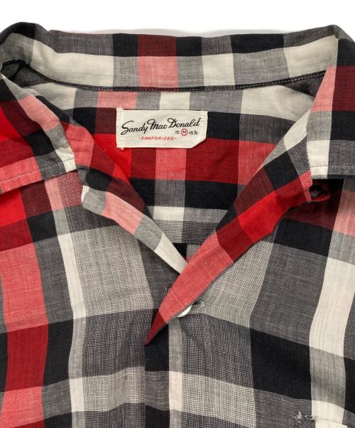 Sandy mac Donald（サンディマクドナルド）Sandy mac Donald (サンディマクドナルド) コットンチェックS/Sシャツ レッド×ブラック サイズ:Mの古着・服飾アイテム